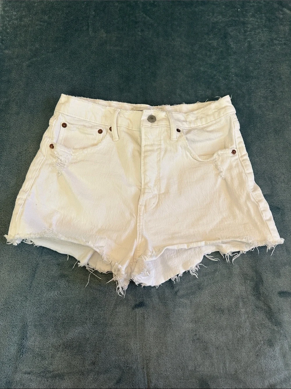 White Frayed Denim Women's Shorts EUC